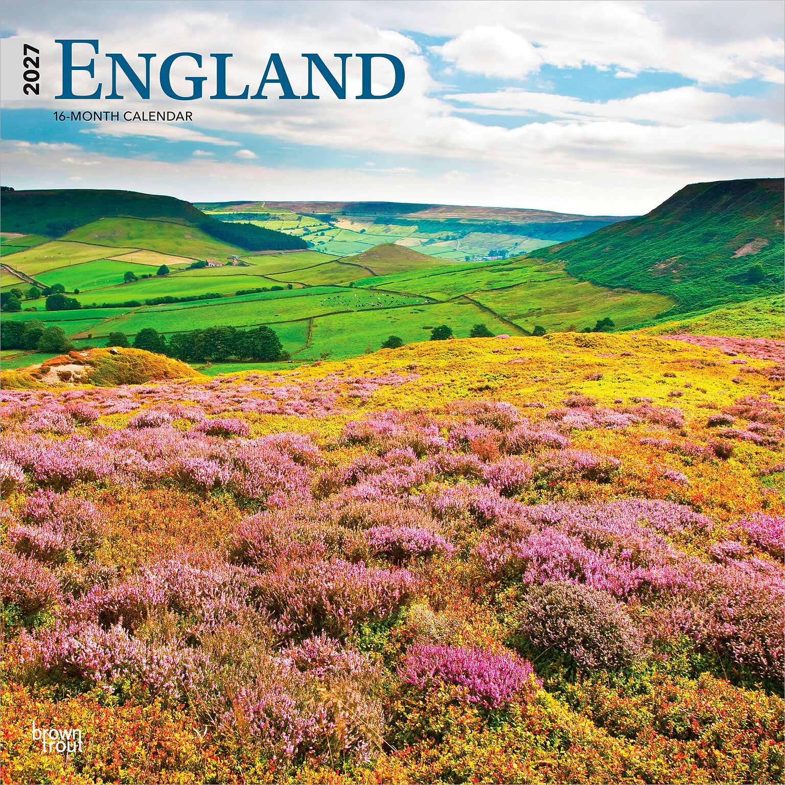 2027 BrownTrout England 12 x 12 Monthly Wall Calendar (9798330711093)