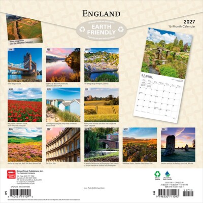 2027 BrownTrout England 12 x 12 Monthly Wall Calendar (9798330711093)