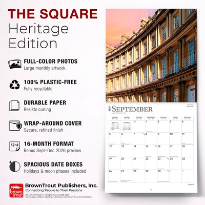 2027 BrownTrout England 12" x 12" Monthly Wall Calendar (9798330711093)