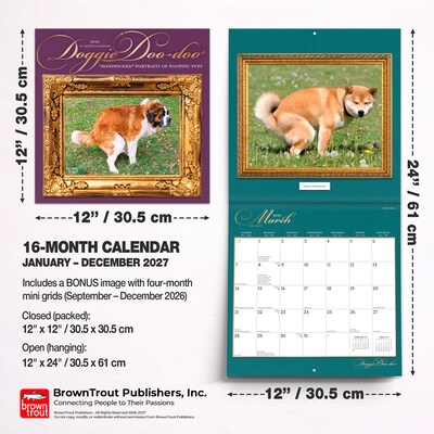 2027 BrownTrout Doggie Doo Doo 12" x 12" Monthly Wall Calendar (9798330711390)