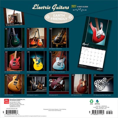 2027 BrownTrout Electric Guitars 12 x 12 Monthly Wall Calendar (9798330711161)