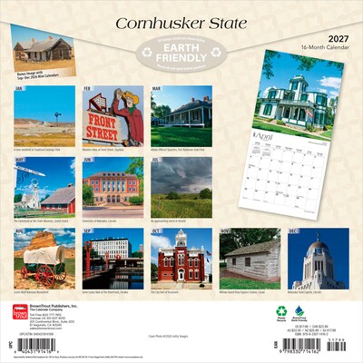 2027 BrownTrout Nebraska Places 12 x 12 Monthly Wall Calendar (9798330714162)
