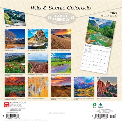 2027 BrownTrout Colorado Wild & Scenic 12 x 12 Monthly Wall Calendar (9798330710478)