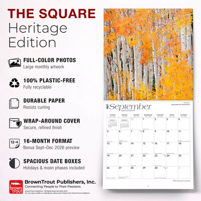 2027 BrownTrout Colorado Wild & Scenic 12" x 12" Monthly Wall Calendar (9798330710478)