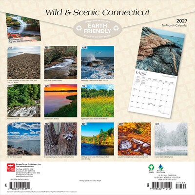 2027 BrownTrout Connecticut Wild & Scenic 12 x 12 Monthly Wall Calendar (9798330714155)