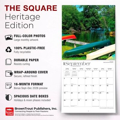 2027 BrownTrout Pennsylvania Places 12" x 12" Monthly Wall Calendar (9798330710485)