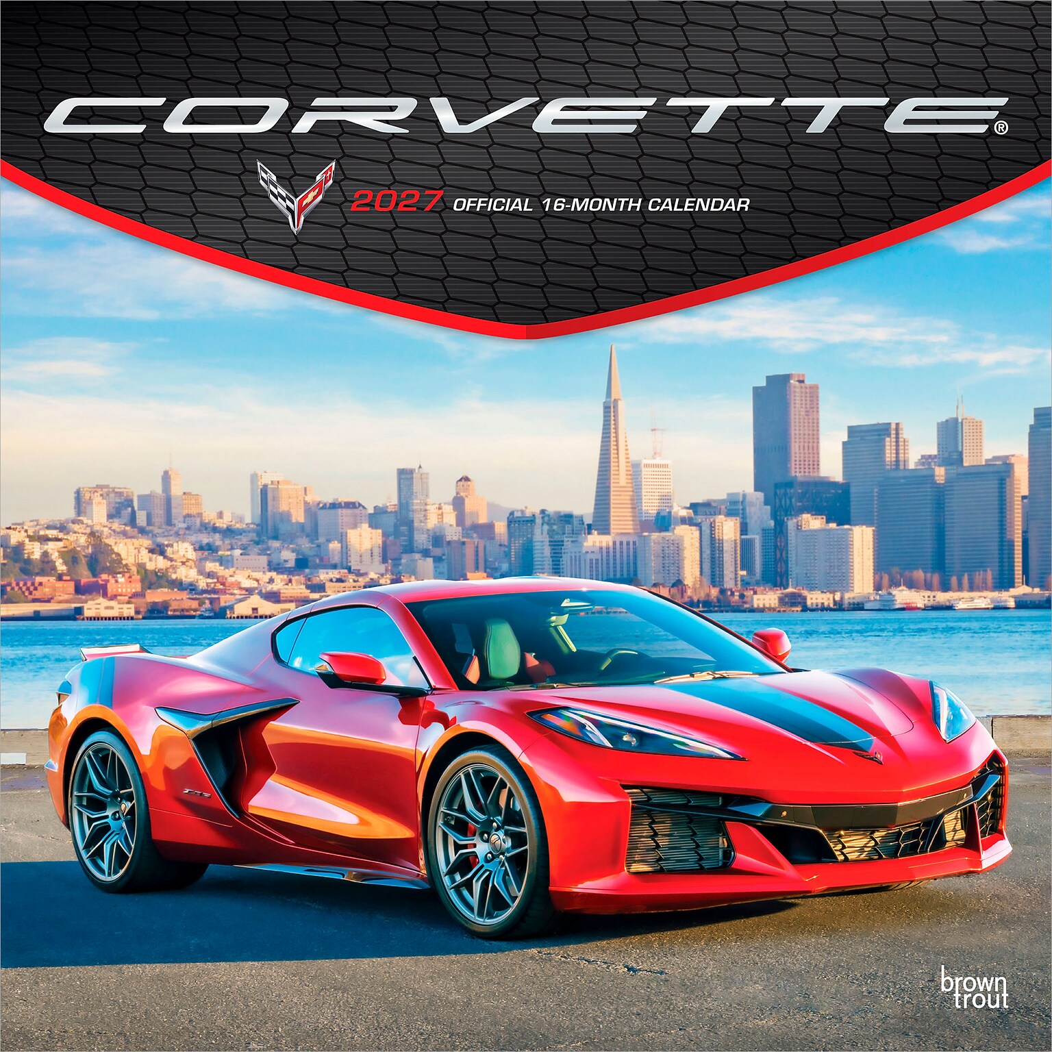 2027 BrownTrout Corvette 12 x 12 Monthly Wall Calendar (9798330713172)