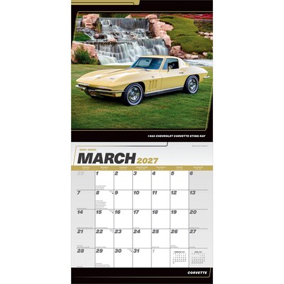 2027 BrownTrout Corvette 12" x 12" Monthly Wall Calendar (9798330713172)