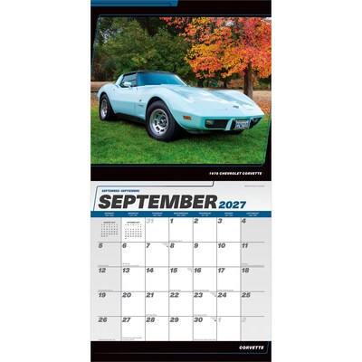 2027 BrownTrout Corvette 12" x 12" Monthly Wall Calendar (9798330713172)