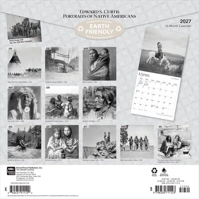2027 BrownTrout Edward S. Curtis Portraits of Native Americans 12 x 12 Monthly Wall Calendar (9798330711123)