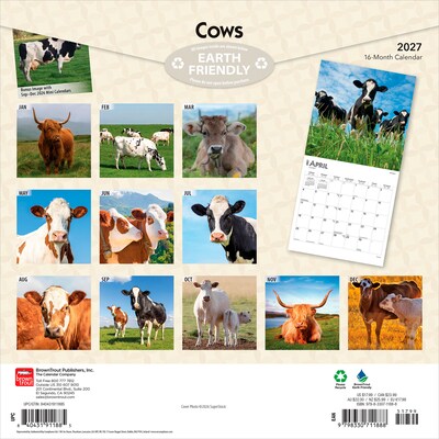 2027 BrownTrout Cows 12 x 12 Monthly Wall Calendar (9798330711888)