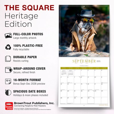 2027 BrownTrout Fantasy Pugs 12" x 12" Monthly Wall Calendar (9798330713226)