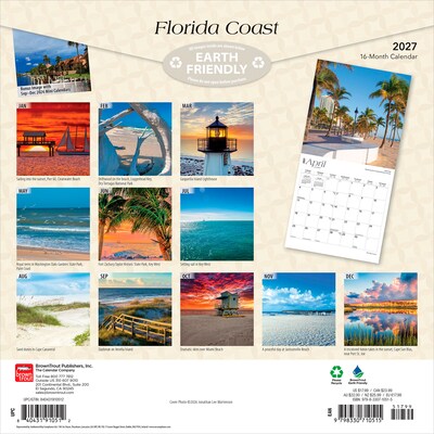 2027 BrownTrout Florida Coast 12 x 12 Monthly Wall Calendar (9798330710515)