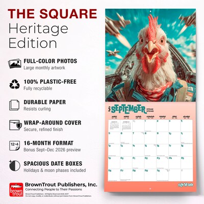 2027 BrownTrout Flew the Coop 12" x 12" Monthly Wall Calendar (9798330711406)