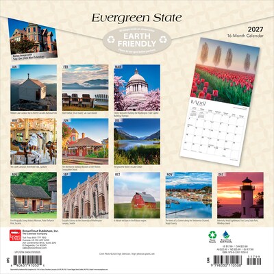 2027 BrownTrout Washington Places 12 x 12 Monthly Wall Calendar (9798330710508)