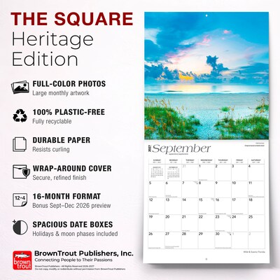 2027 BrownTrout Florida Wild & Scenic 12" x 12" Monthly Wall Calendar (9798330710522)