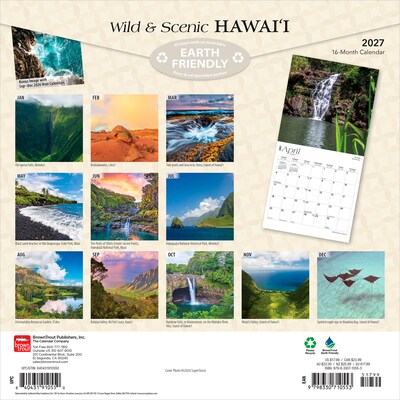 2027 BrownTrout Hawaii Wild & Scenic 12 x 12 Monthly Wall Calendar (9798330710553)