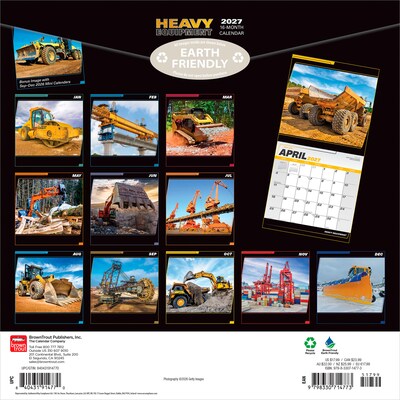 2027 BrownTrout Heavy Equipment 12 x 12 Monthly Wall Calendar (9798330714773)