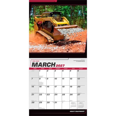 2027 BrownTrout Heavy Equipment 12" x 12" Monthly Wall Calendar (9798330714773)