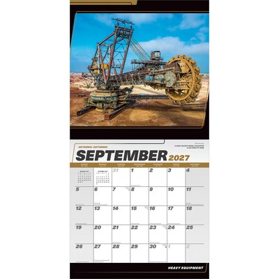 2027 BrownTrout Heavy Equipment 12" x 12" Monthly Wall Calendar (9798330714773)