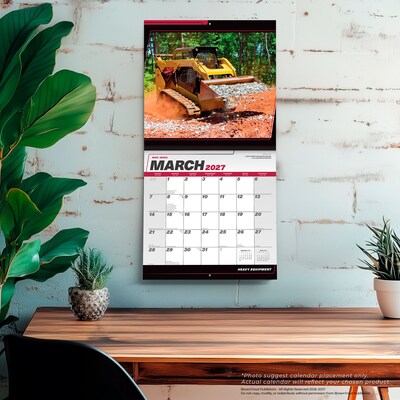 2027 BrownTrout Heavy Equipment 12" x 12" Monthly Wall Calendar (9798330714773)
