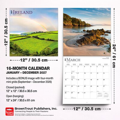 2027 BrownTrout Ireland 12" x 12" Monthly Wall Calendar (9798330711659)