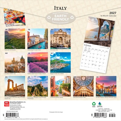 2027 BrownTrout Italy 12 x 12 Monthly Wall Calendar (9798330711666)