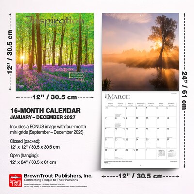 2027 BrownTrout Inspiration 12" x 12" Monthly Wall Calendar (9798330711482)