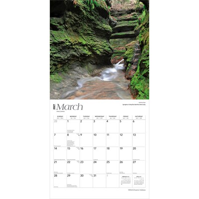 2027 BrownTrout Indiana Wild & Scenic 12" x 12" Monthly Wall Calendar (9798330710584)