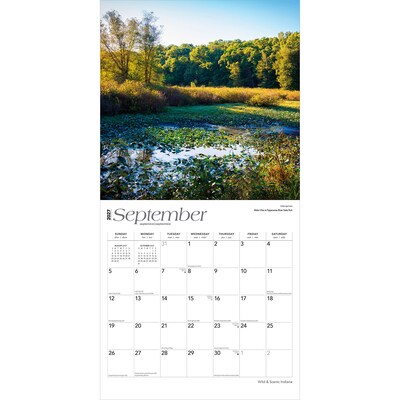 2027 BrownTrout Indiana Wild & Scenic 12" x 12" Monthly Wall Calendar (9798330710584)