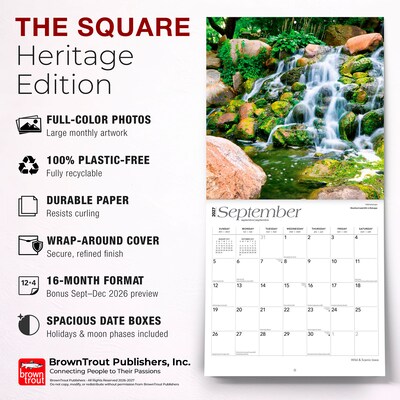 2027 BrownTrout Iowa Wild & Scenic 12" x 12" Monthly Wall Calendar (9798330714278)