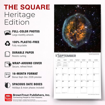 2027 BrownTrout James Webb Space Telescope 12" x 12" Monthly Wall Calendar (9798330711567)