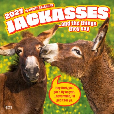 2027 BrownTrout Jackasses 12 x 12 Monthly Wall Calendar (9798330711437)