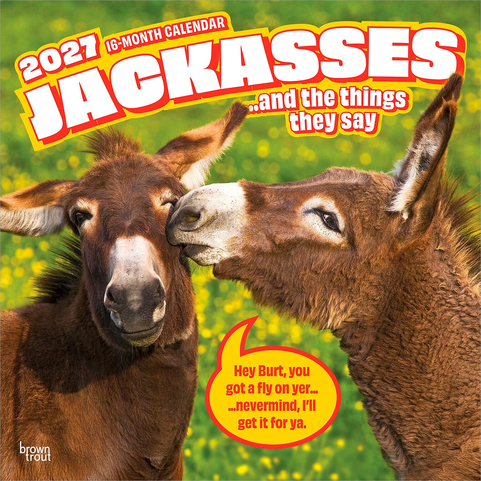 2027 BrownTrout Jackasses 12 x 12 Monthly Wall Calendar (9798330711437)