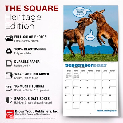 2027 BrownTrout Jackasses 12" x 12" Monthly Wall Calendar (9798330711437)