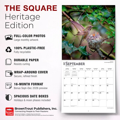 2027 BrownTrout Hummingbirds 12" x 12" Monthly Wall Calendar (9798330712069)