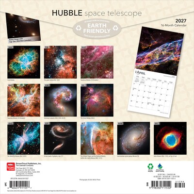2027 BrownTrout Hubble Space Telescope 12 x 12 Monthly Wall Calendar (9798330711550)