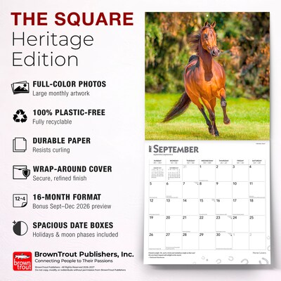 2027 BrownTrout Horse Lovers 12" x 12" Monthly Wall Calendar (9798330711987)