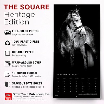 2027 BrownTrout The Noble Horse 12" x 12" Monthly Wall Calendar (9798330711994)