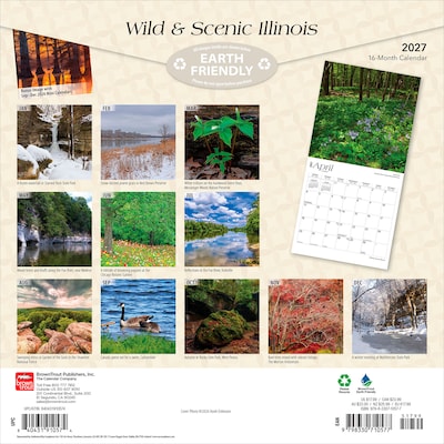 2027 BrownTrout Illinois Wild & Scenic 12 x 12 Monthly Wall Calendar (9798330710577)