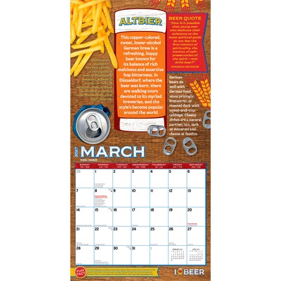 2027 BrownTrout I Love Beer 12" x 12" Monthly Wall Calendar (9798330711420)
