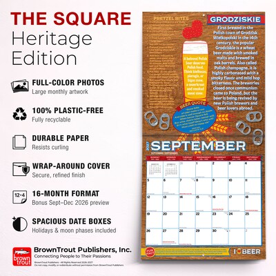 2027 BrownTrout I Love Beer 12" x 12" Monthly Wall Calendar (9798330711420)