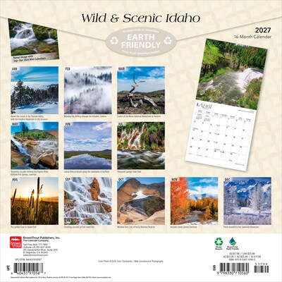 2027 BrownTrout Idaho Wild & Scenic 12 x 12 Monthly Wall Calendar (9798330710560)