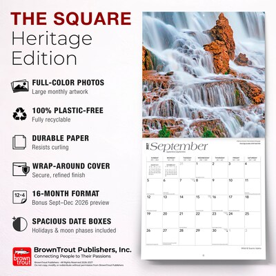 2027 BrownTrout Idaho Wild & Scenic 12" x 12" Monthly Wall Calendar (9798330710560)