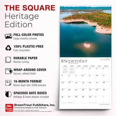 2027 BrownTrout Oklahoma Wild & Scenic 12" x 12" Monthly Wall Calendar (9798330710799)