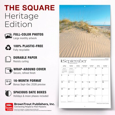 2027 BrownTrout North Carolina Wild & Scenic 12" x 12" Monthly Wall Calendar (9798330710775)