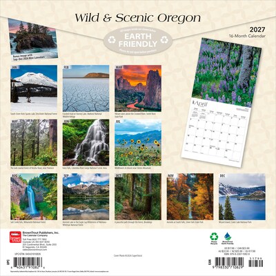 2027 BrownTrout Oregon Wild & Scenic 12 x 12 Monthly Wall Calendar (9798330710829)