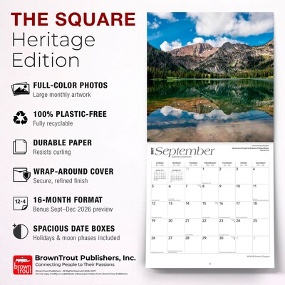 2027 BrownTrout Oregon Wild & Scenic 12" x 12" Monthly Wall Calendar (9798330710829)