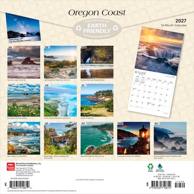 2027 BrownTrout Oregon Coast 12 x 12 Monthly Wall Calendar (9798330710812)