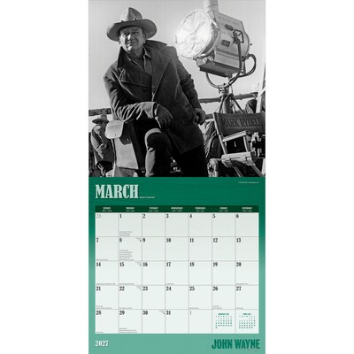 2027 BrownTrout John Wayne 12" x 12" Monthly Wall Calendar (9798330713271)